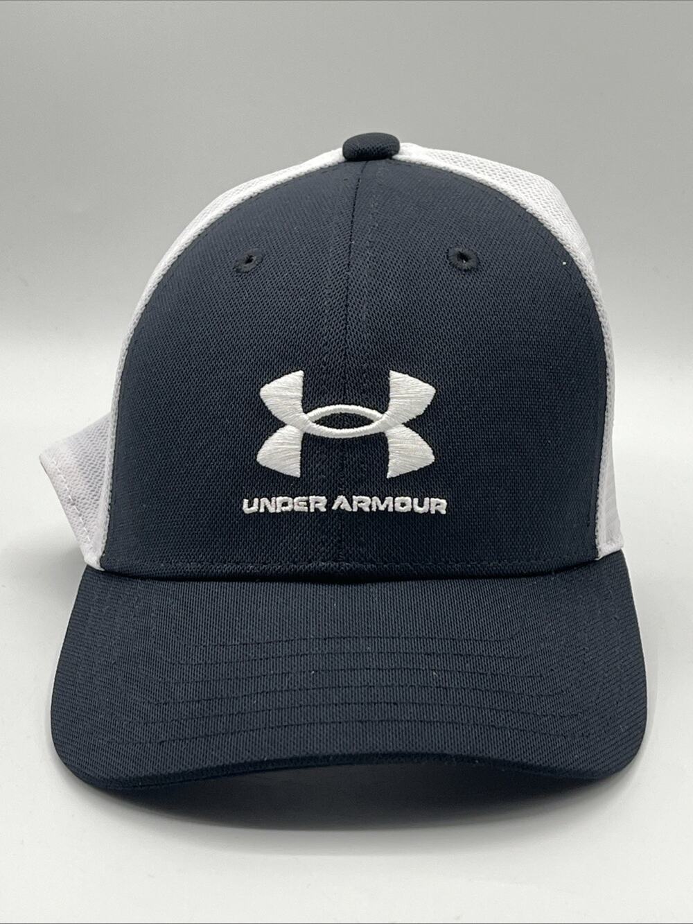 Under Armour Baseball Cap Black White Adjustable Strapback Youth One Size Hat